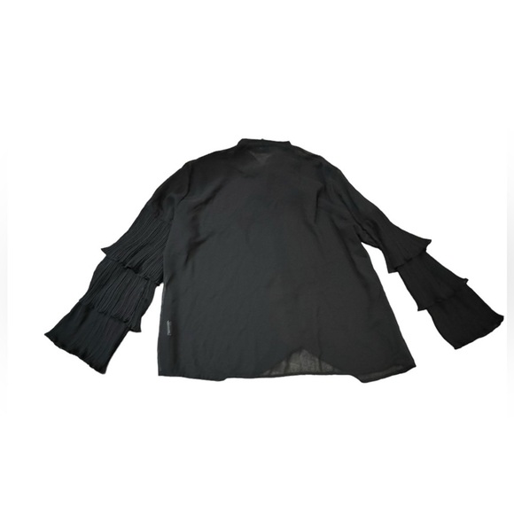 NWOT Celmia chiffon Black poet sleeve sheer top China size 5X (see measurements) - Picture 3 of 9